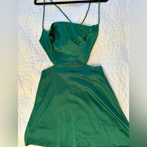 Emerald Green mini dress with back cutouts. Size small